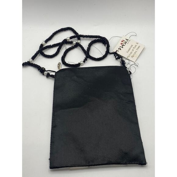 MAD BY DESIGN Women’s Black-Cream Chevron Handmade Square Shoulder Bag SZ OS - Picture 2 of 11